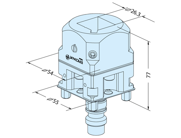 Square 25 electrode holder for ITS 50 C